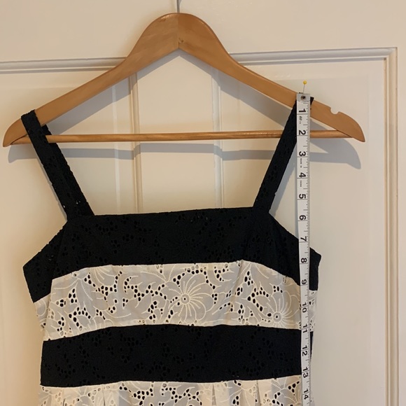 Loft cream and black striped eyelet dress size 2P - Picture 9 of 10